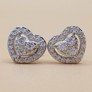 💎 Hollow Heart Shiny CZ Filled Heart Earrings for Women, INDN8602